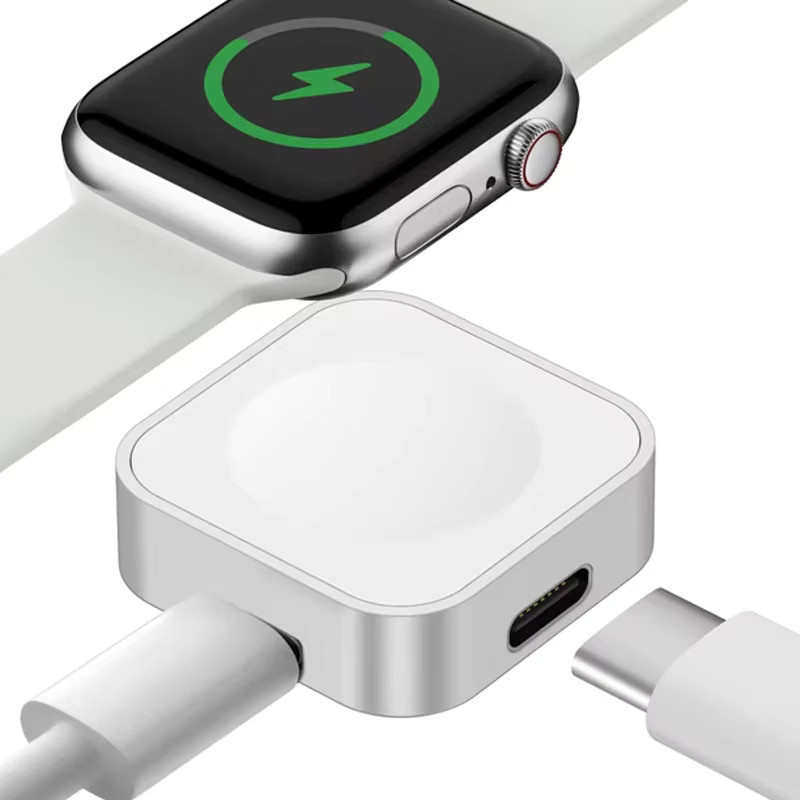 VIKEFON Tragbares kabelloses Schnellladegerät für Apple Watch mit USB-C und 8-poligem Anschluss, Gold, kompatibel mit Apple Watch Series 9 8 7 6 5 4 3 2 1 SE und Ultra - Bild 5