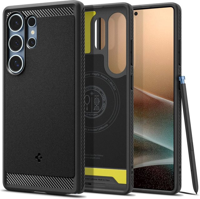 Spigen Rugged Armor MagSafe Schutzhülle für Samsung Galaxy S25 Ultra S938 in Mattschwarz - Bild 1