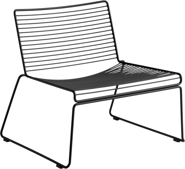 HAY Hee Lounge Chair in Schwarz aus pulverbeschichtetem Stahldraht mit Streifen-Design - Bild 1