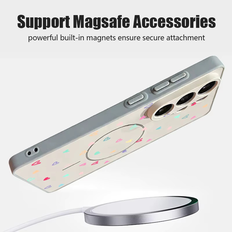 Bunte Herz-Magnet-Handyhülle für Samsung Galaxy S26 S25 S24 S23 Ultra S25 S24 FE A57 A37 A17 A56 A55 A36 A16 in Multicolour und Gold aus TPU PC Cover - Bild 3