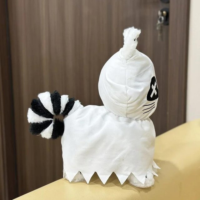 Yiran toy Halloween Geisterkatze Plüschtier, Weiß - Bild 1