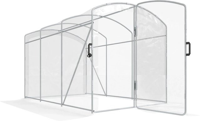 Furnicato Tunnelgewächshaus begehbar mit transparenter Folie und verzinktem Stahlrahmen in Grau, B/T/H: 3 x 2 x 2 m - Bild 1