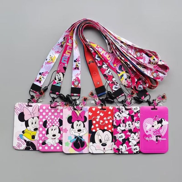 Disney Halsband-Kartenset mit Hängeriemen, Minnie Cartoon, Schlüsselanhänger - Bild 1
