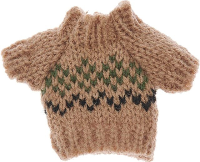 Rico Design Wichteltür Miniatur Strickpullover Norweger Braun - Bild 1
