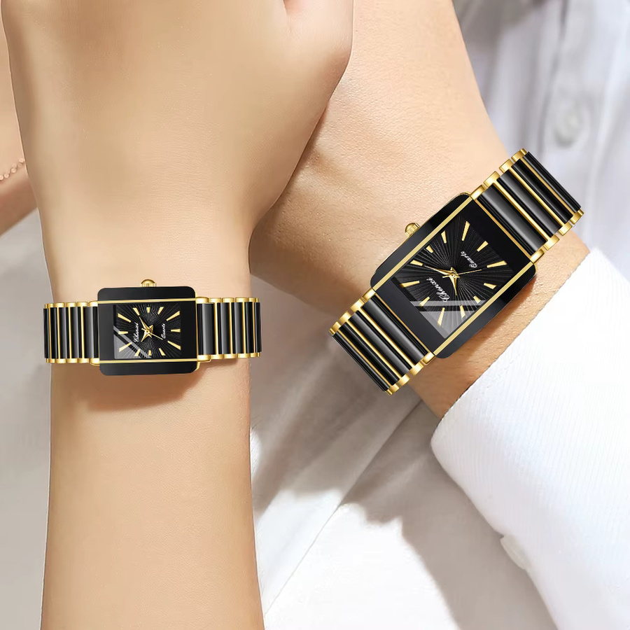 CHENXI Armbanduhr, Keramik, Gold, Quarz, Unisex, Wasserdicht - Bild 5