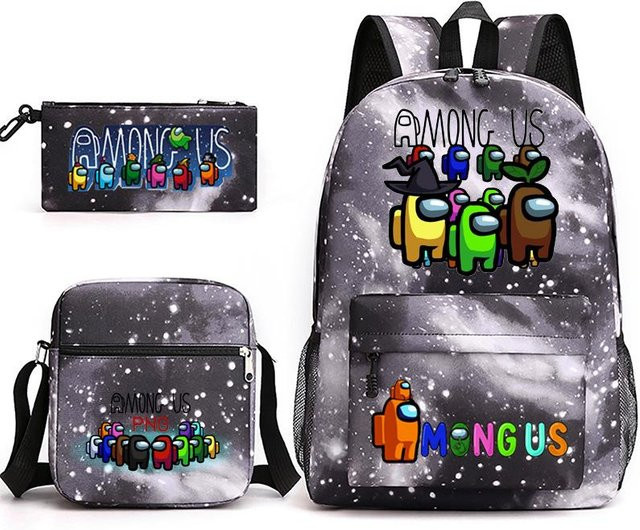 3-teiliges Schulrucksack-Set für Schüler aus Oxford-Stoff mit Schultasche, Schultergurt und Federmäppchen in Multicolour - Bild 1