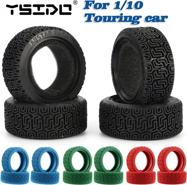 YSIDO Rallye-Reifen, 4-teiliges Set, 68 mm, 1/10 RC Car On Road Racing - Bild 1