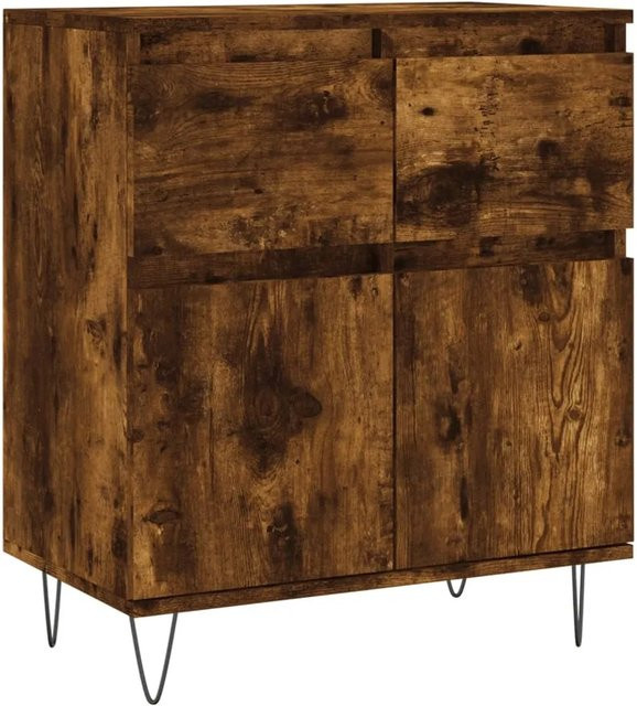 vidaXL Sideboard Räuchereiche in Braun aus Holzwerkstoff und Eisen B/T/H: 60 x 35 x 70 cm - Bild 1