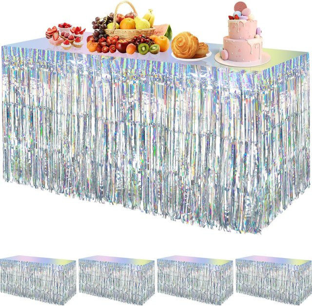 Einweg-Tischdecke youyouhuan in Regenbogen-Optik, schillernde Partydekoration für Hochzeiten und Geburtstage, Mehrfarbig, Rechteckig - Bild 1