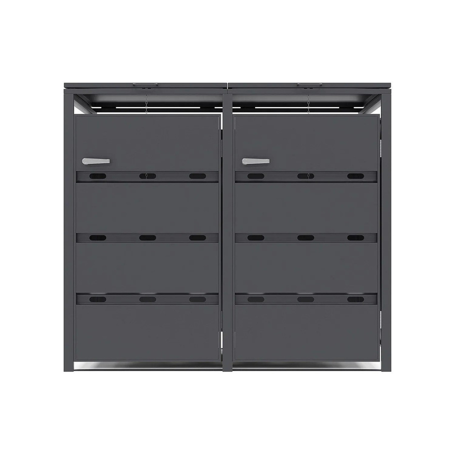 Mülltonnenbox Lokafa aus verzinktem Stahl in Anthrazitgrau matt, Breite: 120 cm, Höhe: 80 cm, Tiefe: 116 cm - Bild 2