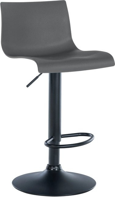 DELUKE Barhocker GEBEL Barstuhl in Grau, höhenverstellbar, drehbar mit Lehne und Stoffbezug, B/T/H: 39 x 36 x 84 cm - Bild 1