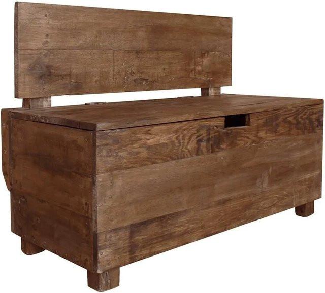 vidaXL Sitzbank aus massivem Mahagoniholz in Braun, rustikales Design, B/T/H: 86 x 40 x 60 cm - Bild 1
