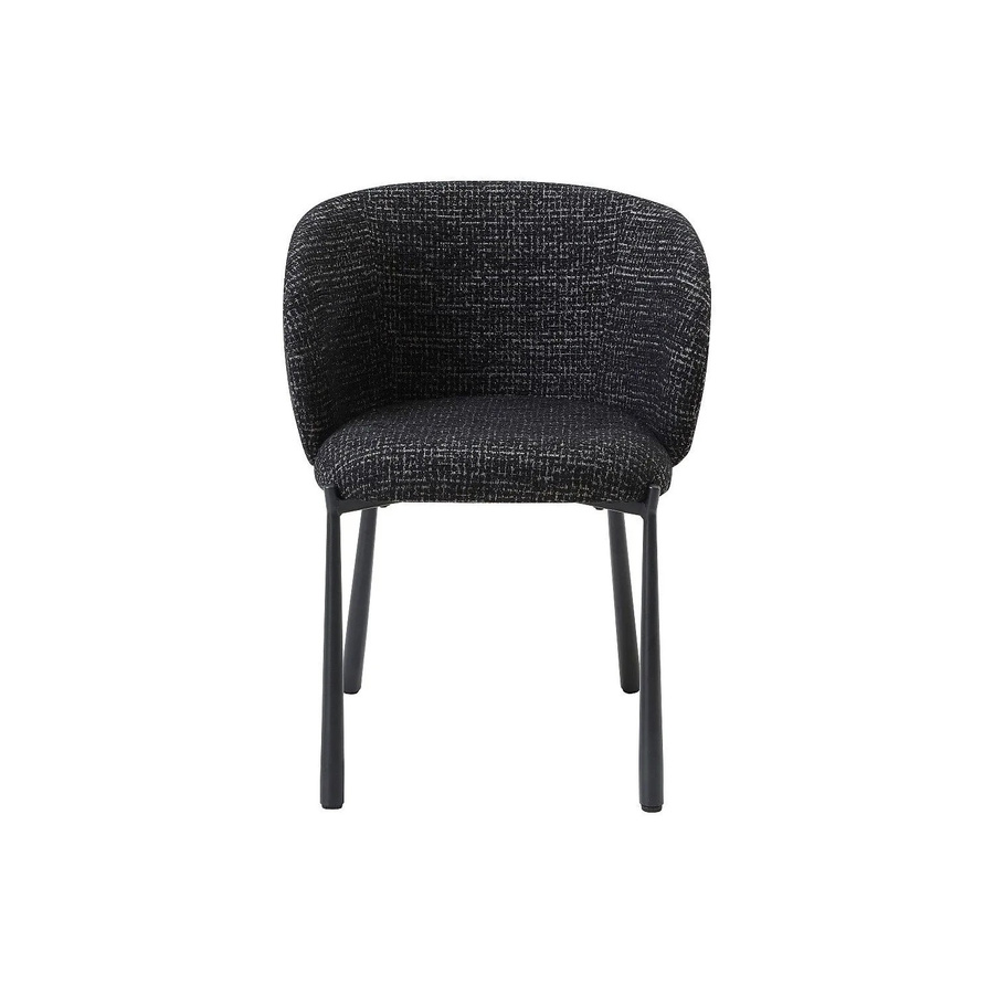 Vente-unique Stuhl Sijola in Schwarz mit Tweed-Stoff und Metallgestell, Höhe: 59 cm - Bild 2