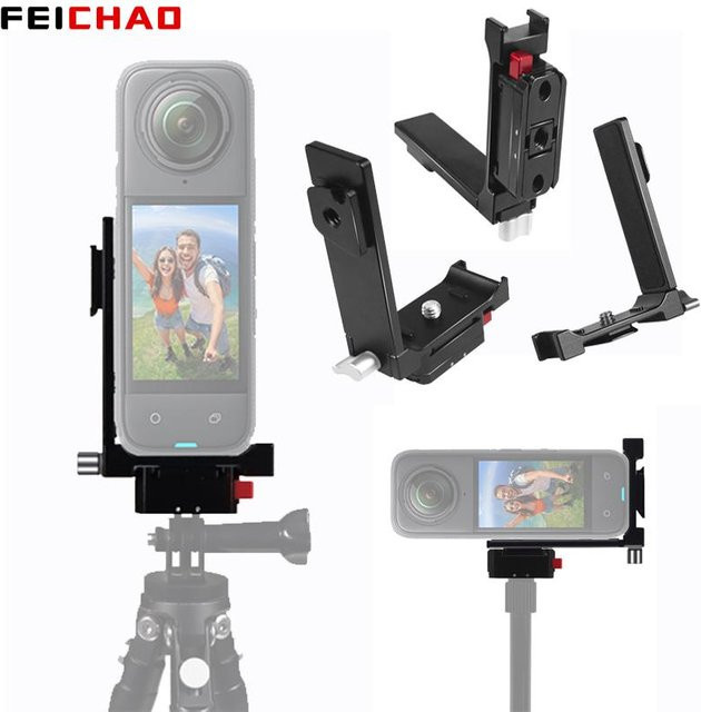 Insta360 Quick Release L Halterung mit Kaltschuh-Adapter für Insta360 X4 X3 X2 Action Kamera in Schwarz - Bild 1