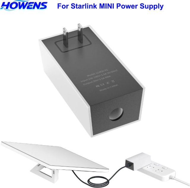 HOWENS Ersatz-Netzteil für Starlink Mini, 60W AC-Adapter, Wandladegerät in Weiß, 30V 2A Ausgang - Bild 1