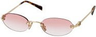 Miu Miu MU A54S Sonnenbrille, randlos, oval, Metall, Gold, Pink, Red, Damen - Bild 1