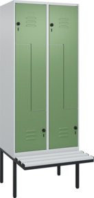 C+P Z-Spind Classic PLUS Sitzbank mit 4 Fächern und Sicherheits-Drehriegel, B/T/H: 212 x 80 x 81,5 cm - Bild 1