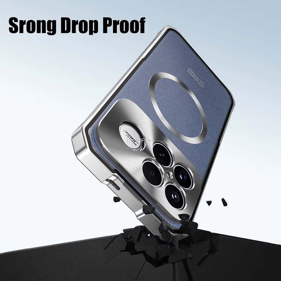 iAOOPOO Aluminium Metallrahmen PC Schutzhülle für POCO F8 Ultra F8 Pro X8 Pro Max mit magnetischem kabellosem Laden in Silber und Blau - Bild 3