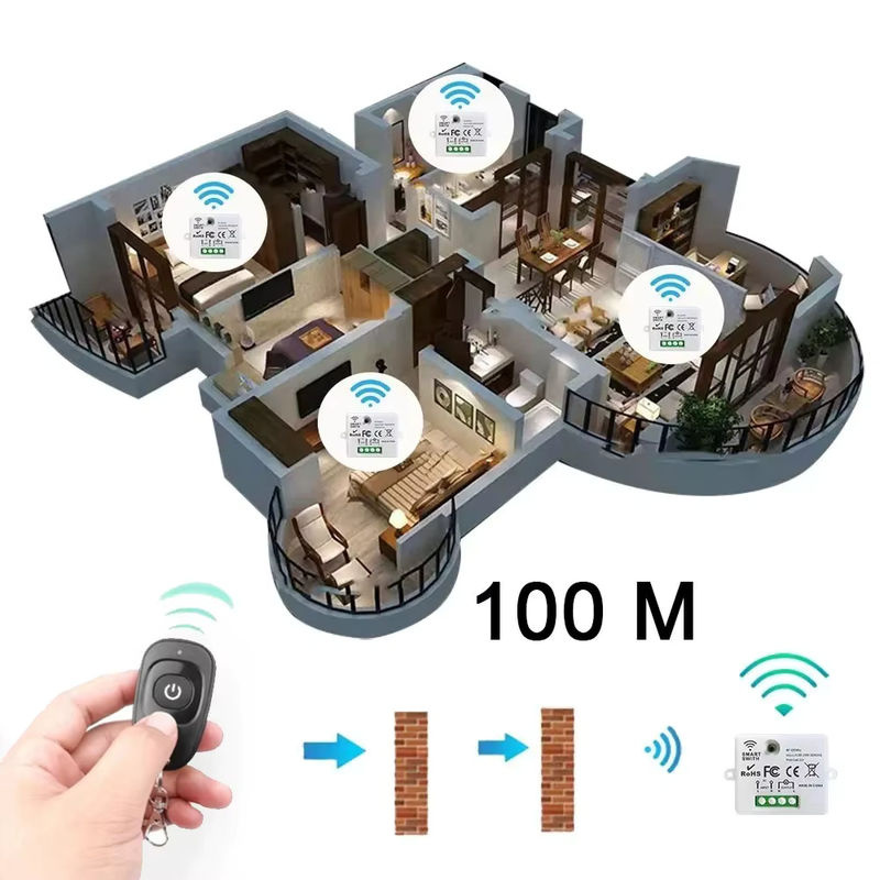 Kebidumei Universeller drahtloser Fernbedienungsschalter 433MHz mit 10A Relais Mini-Empfänger für LED-Lampen 220V - Bild 4