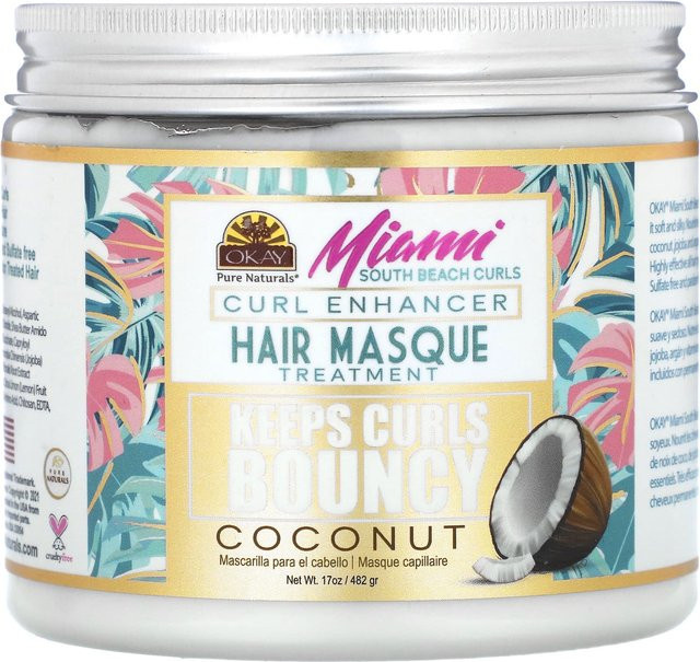 Miami South Beach Curl Haarmaskenbehandlung, Kokosnuss, 482 g, Lockiges Haar - Bild 1