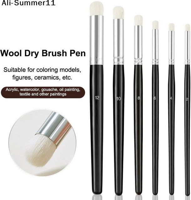 Hj Detailmalpinsel-Set aus Nylon in Schwarz für professionelle Aquarellmalerei und Miniaturen - Bild 1
