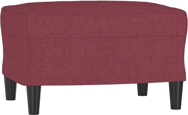 vidaXL Fußhocker Weinrot aus Stoff und Sperrholz, B/T/H: 60 x 50 x 41 cm - Bild 1