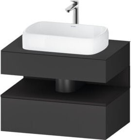 Duravit Waschtischunterschrank Qatego in Grau Matt mit einer Schublade, Wandmontage, B/T/H: 80 x 55 x 60 cm - Bild 1