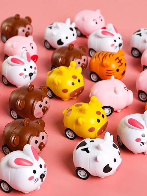 Kidsly Rückziehauto Spielzeug, Cartoon-Tiere, 10-teiliges Set, ab 4 Jahren - Bild 1