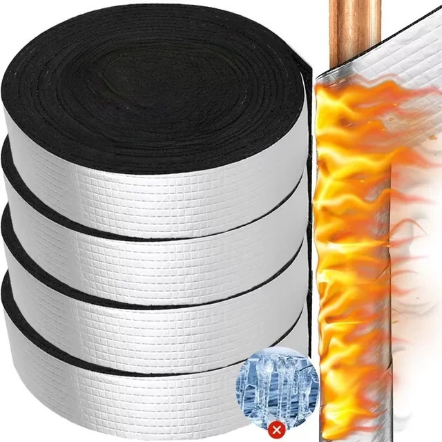 Selbstklebendes Aluminium-Rohrisolierband in Silber für Frostschutz und Rohrverpackung von Warm- und Kaltwasserrohren - Bild 1