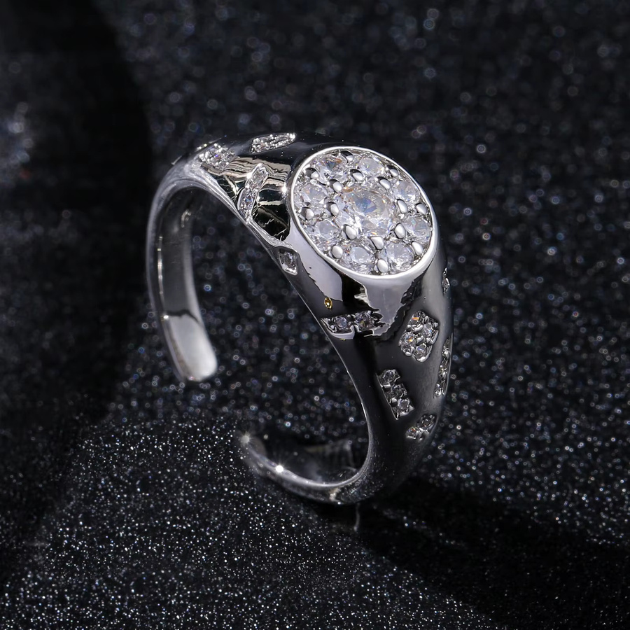 LNCHRAN Ring, Bicolor, Zirkonia, Damen, Vintage - Bild 2
