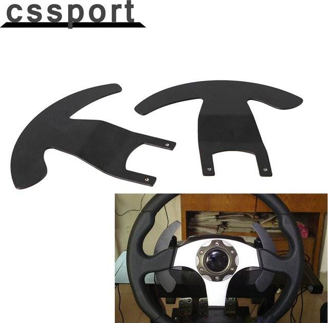 2 Stück Logitech Lenkrad-Controller Schaltwippen-Upgrade für G29 und G923 in Schwarz - Bild 1