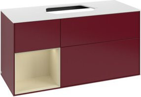 V&B Waschtischunterschrank Finion in Grau lackiert mit Regal links, Breite: 120 cm, Tiefe: 50,1 cm, Höhe: 50,1 cm - Bild 1