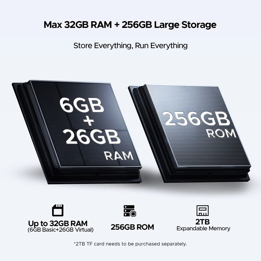 DOOGEE Tab G6 Max Tablet mit Android 16, 256 GB Speicher, 13,4 Zoll 90 Hz Display, 11000 mAh Akku und UNISOC T7280 Prozessor in Schwarz - Bild 2
