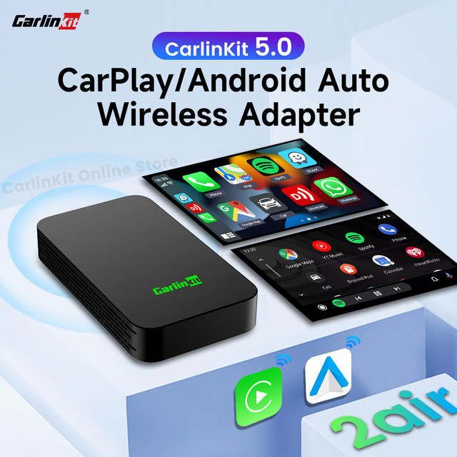 CarlinKit 5.0 2Air Wireless CarPlay und Android Auto Adapter in Schwarz mit Wi-Fi und Bluetooth - Bild 1