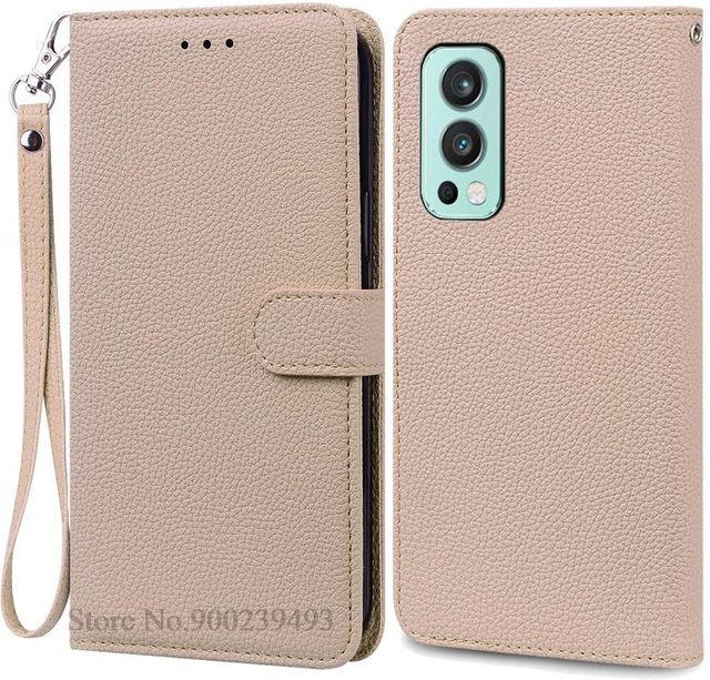 Leder Flip Wallet Cover für OnePlus Nord 2 5G in Beige - Bild 1