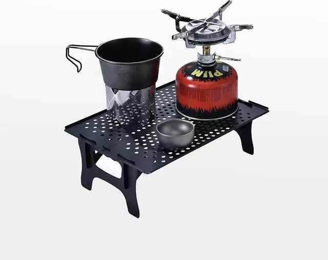 Tryhomy Klappbarer Campingtisch aus Aluminiumlegierung in Schwarz oder Silber für Outdoor und Garten - Bild 1