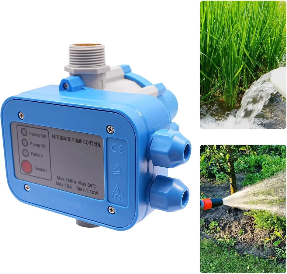 Bymaocar Automatische Pumpensteuerung Wasserpumpenregler in Blau mit 1,5 Bar Arbeitsdruck und 10 Bar Maximaldruck für Haus, Hof und Garten - Bild 3