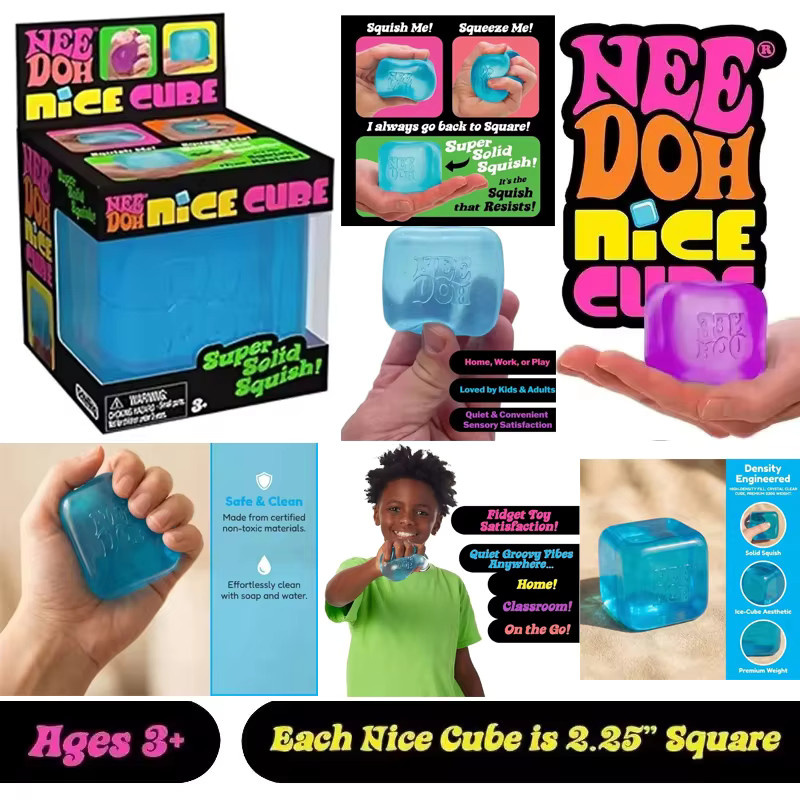 Schylling Needoh Nice Cube, Sensorisches Spielzeug, Anti-Stress-Blöcke - Bild 3