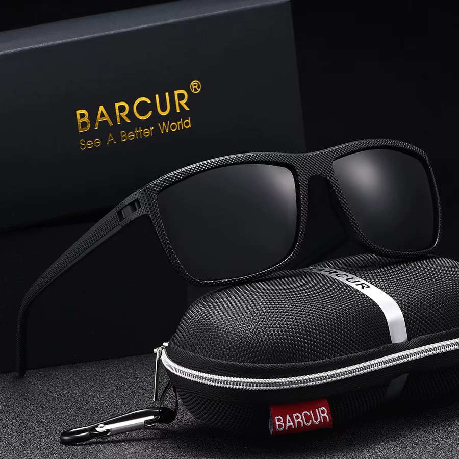 BARCUR Sonnenbrille, Rechteckig, Vollrand, Kunststoff, Herren, polarisiert - Bild 3