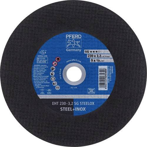 PFERD Trennscheibe EHT 230-3,2 SG STEELOX für Stahl und Edelstahl, 25 Stück, Durchmesser: 230 mm, Bohrung: 22,23 mm, Dicke: 3,2 mm - Bild 1