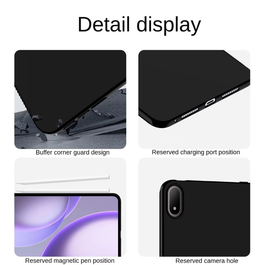 OPPO Pad Mini 2026 Schutzhülle aus weichem Silikon TPU in Schwarz, 8,8 Zoll, Modell OPD2515 - Bild 2