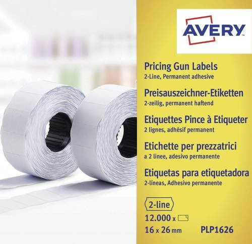 Avery Zweckform Preis-Etiketten PLP1626 Permanent haftend, Farbe: Weiß, Breite: 26 mm, Höhe: 16 mm - Bild 1