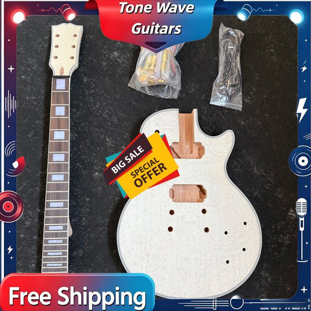 OUCEY LP00S DIY E-Gitarre Selbstbau-Set für Anfänger mit Mahagoni-Korpus und Zubehör - Bild 1