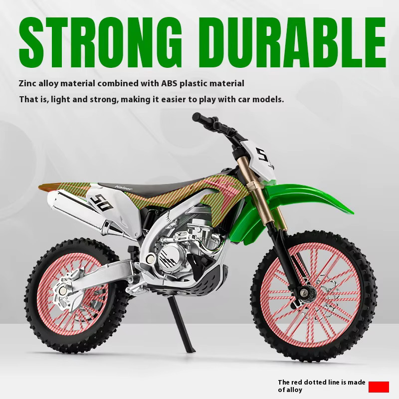 Kawasaki KX450 Motorrad Modell, 1:12, Metall, Grün - Bild 2