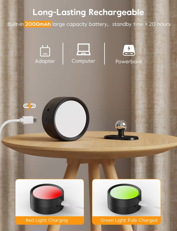 DVOLADOR LED-Wandleuchte mit Touch Control, batteriebetrieben, 3 Helligkeitsstufen und 3 Farbmodi, 360 Grad drehbar, Farbe: Weiß - Bild 5