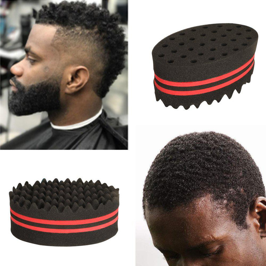 Haarbürste, Schwamm mit großen Löchern, Metall-Haarpickkamm, Afro-Kamm, blau - Bild 4