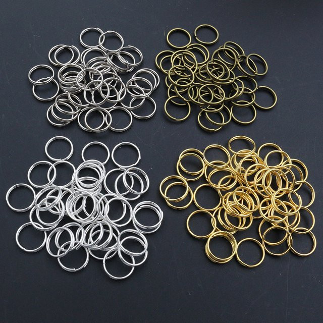 Wadsfred Biegeringe, Doppel Schleifen, Gold/Silber überzogen, 4-10mm - Bild 1