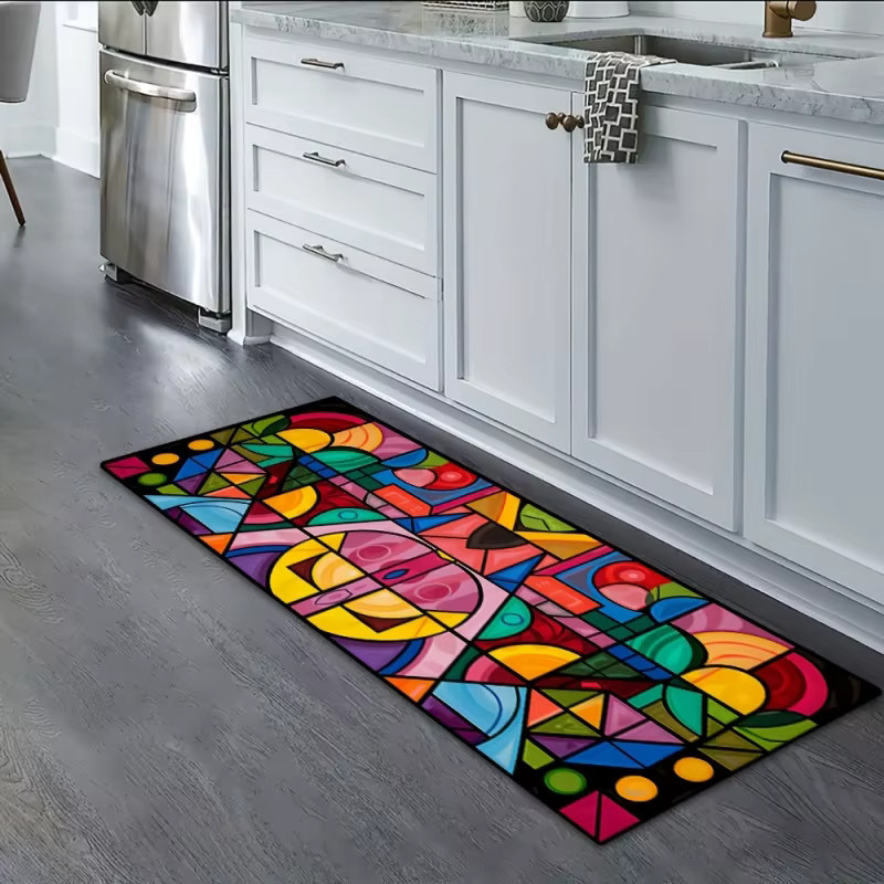VIKAMA Geometrischer Teppich in Multicolour, schmutzabweisend und rutschfest, modern und rechteckig - Bild 4