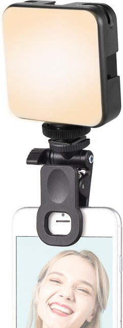 Andoer W64 Mini Clip-on LED Video Licht als Fülllicht für Handy, Tablet und Computer in Schwarz - Bild 1