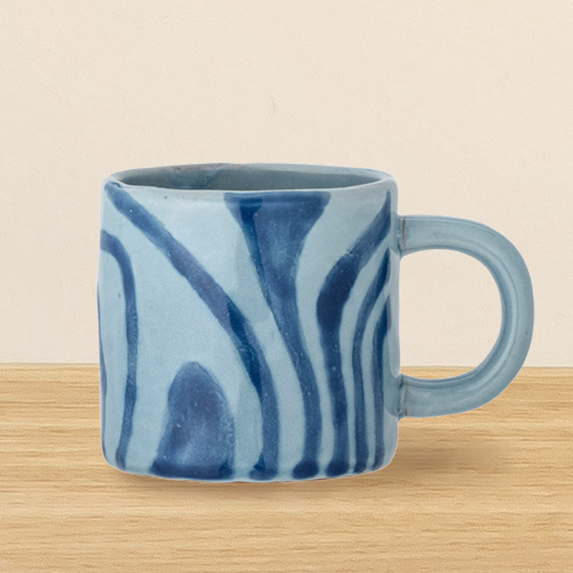 Bloomingville Steingut Becher Ninka in Blau - Bild 1